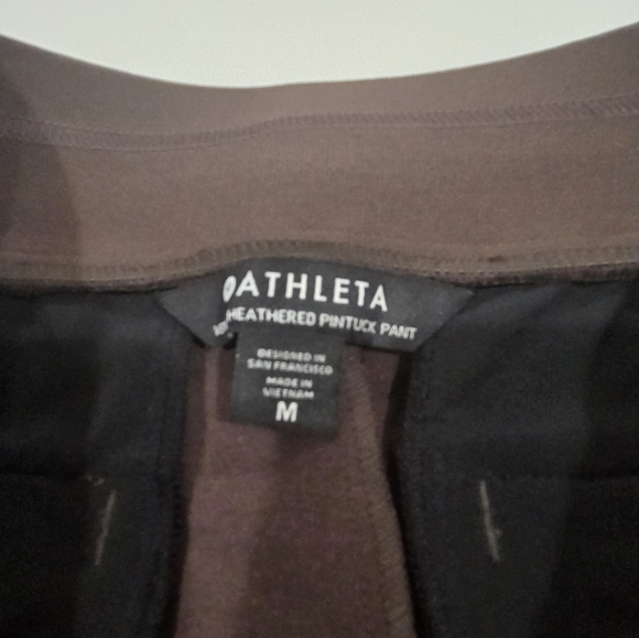 Athleta Venice Heathered Pintuck Pant, Dark Brown Heather SIZE M New No Tag. - Picture 13 of 16